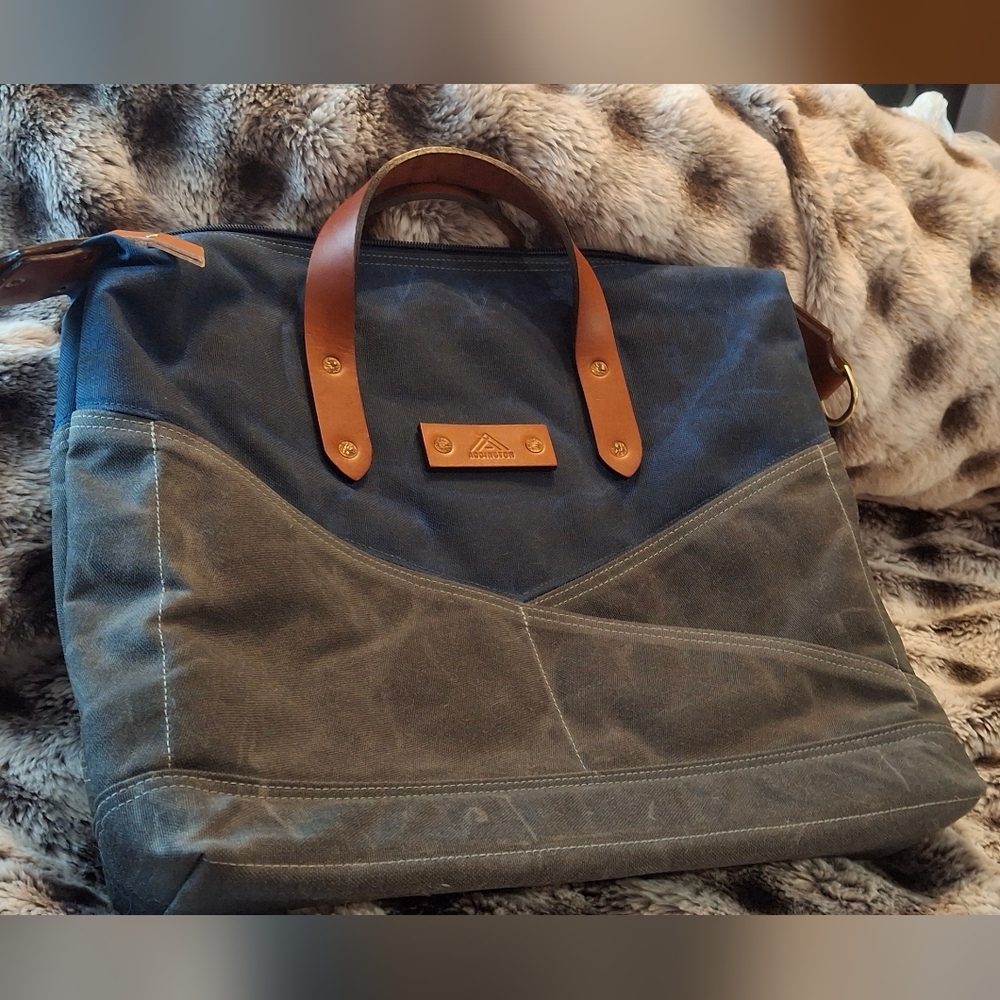 Addington waxed canvas messenger bag tote